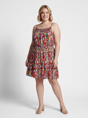 1.4.3. Story by Line Up Black Coral Violet Floral Sundress